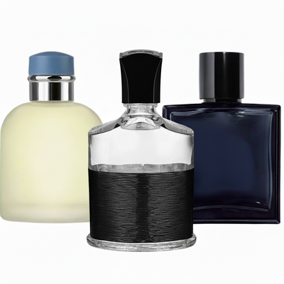 SET MIT 3 PARFÜMS: Holziger Herrenduft, Fruchtiger Premium-Duft und Frischer Sommerduft (Eau de Parfum)