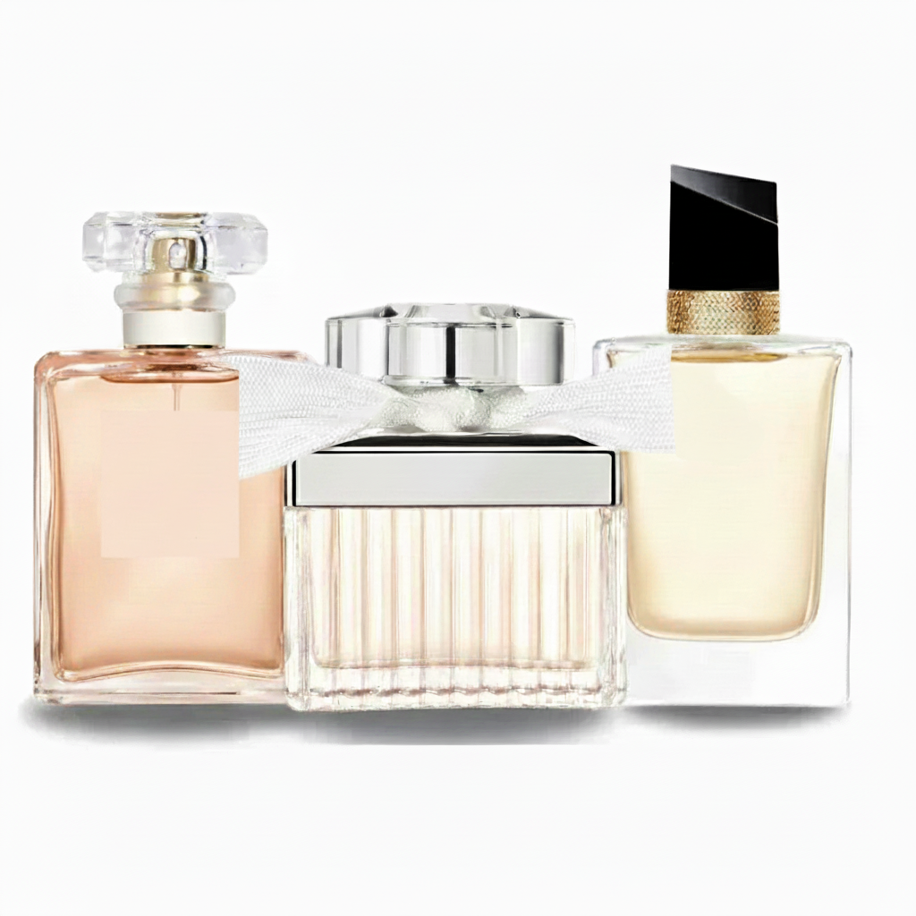 SET MIT 3 PARFÜMS: Blumig-Orientalisches Damenparfüm, Lavendel-Orangenblüten Duft und Feminines Rosenparfüm (Eau de Parfum)